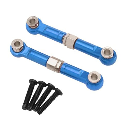 2X 1/14 RC Steering Linkage Aluminum Alloy Adjustable Tie Rods for 14211 Model RC Hobby Car Parts- Blue - color: Blue