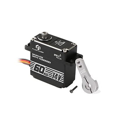60KG Brushless Servo IP67 Waterproof Servo 14V High Torque Servo with Full Metal Gear for 1/8 1/10 RC Crawler Car Truck or Robotic Parts (270°) - style: Digital-270°