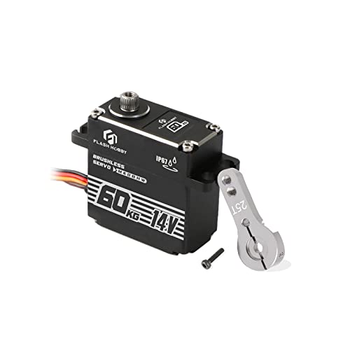 60KG Brushless Servo IP67 Waterproof Servo 14V High Torque Servo with Full Metal Gear for 1/8 1/10 RC Crawler Car Truck or Robotic Parts (360°) - style: Magnetic-360°-V1