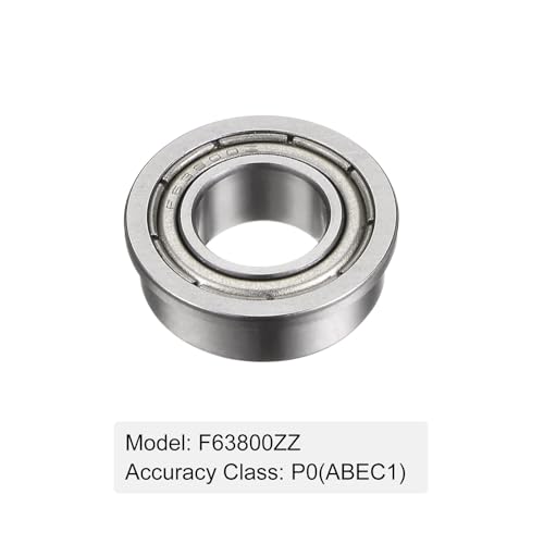 uxcell F63800ZZ Flanged Ball Bearing, 10pcs 10x19x7mm Chrome Steel Double Shielded ABEC1 Flange Bearings - size: 10x19x7mm