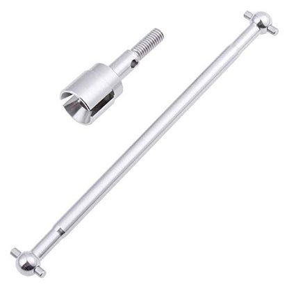 BAIJAC 08029 Dogbones 89.5mm & Stub Wheel Axle 02033 Drive Shaft for 1/10 Redcat HSP Exceed RC Car Truck Replacement (Color : Silver)