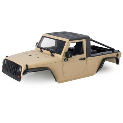 313mm Wheelbase Hard Plastic Pickup Body Shell Unassembled Kit for 1/10 RC Crawler Car Axial SCX10 90046 Jeep Wrangler (Desert Yellow) - color: Desert Yellow