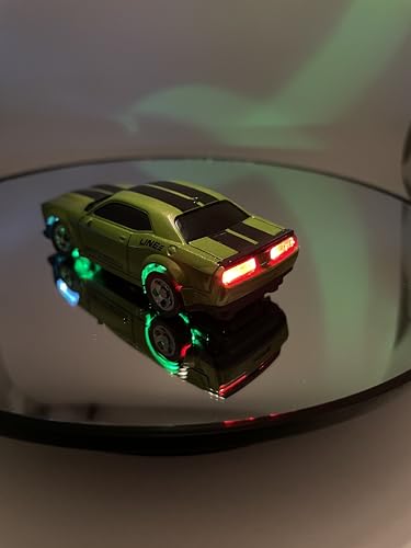 Mini RC Drift Car 1:64 Scale, Remote Control Car with LED Lights & 2-Speed Modes, Upgraded 2.4G Wireless Radio Remote Control for Multi-Users Challenge (Dark Green) - color: Dark Green