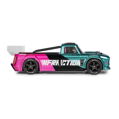 ARRMA Infraction 223S 1/8 RC Truck 4X4 Brushless, RTR, Teal/Pink | DSC, All-Road Street Bash, ARA4315V4T3, Lipo Battery and Charger Not Included - color: Teal/Pink