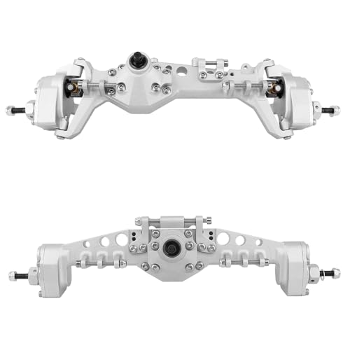 CNC Offset Portal Axle with Adjustable Link Mount for 1/10 RC Crawler Axial SCX10 III AXI03029 AR45P Rock Buggy LCG Chassis Cheater Rigs Upgrade Parts (Silver) - color: Silver