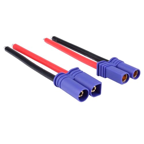 Hobbypark EC5 Plug Connector Male & Famale with 12AWG 12 Gauge Silicone w/Battery Straps for RC Lipo Battery Cable Drones Cars (4PCS)