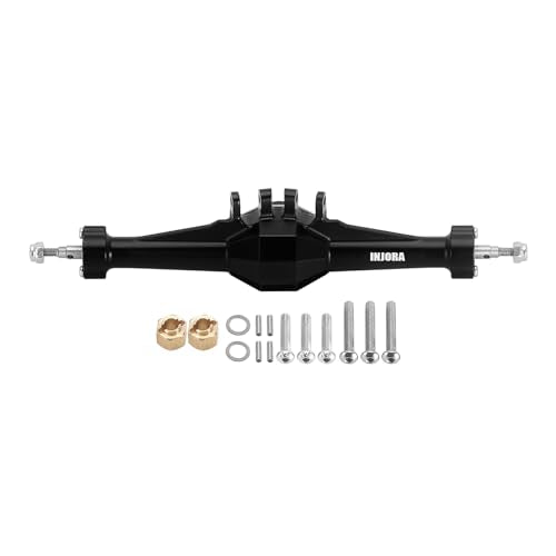 INJORA +4mm Diamond Axles with Brass Steering Knuckles for 1/18 RC Crawler TRX4M Upgrade - color: Black Brass