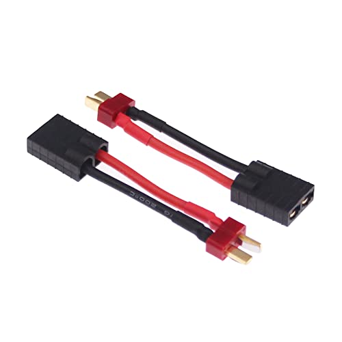 4pcs Compatible with TRX to T-Plug Style Male Female RC Connector Adapter with 14awg 2in Wire(E06-4)