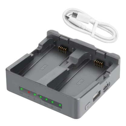 Quick Charger, Compatible with DJI, NEO 2 Battery | Dual-channel charger, fast charging, USB-C to USB-C cable, indicator light