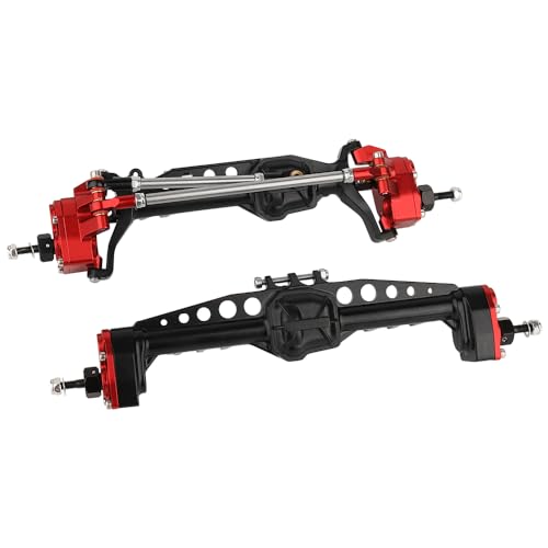 CNC Metal Front and Rear Portal Axles for 1/10 RC Crawler Car Axial SCX10 III AXI03006 AXI03007 Wrangler JL AR45 Axle Upgrade Part (red) - color: Red