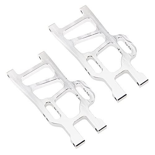 Metal Front Lower Suspension Arm Upgrade Part 08005 Compatible with Redcat Racing HSP 94111 1/10 RC Car Truck (Silver) - color: Silver