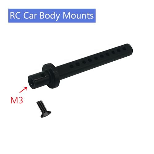 4-Pack Aluminum Alloy RC Car Body Post Mounts with Clips for AXIAL SCX10 1/10 RC Rock Crawler Option Parts (Black) - color: Black