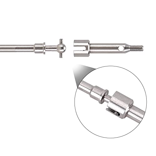 INJORA Steel 4mm Extended Dogbone Axle Shaft SCX24 Aluminum Axles Replacement（Front）