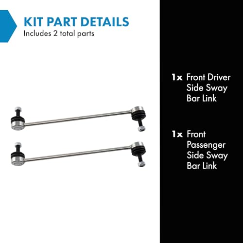TRQ Front Driver and Passenger Side Sway Bar Link Set 2 Piece Compatible with 07-16 Volvo S80 08-10 V70 08-16 XC70 10-17 XC60 11-17 S60 15-17 V60 15-17 V60 Cross Country - style: PSA17663