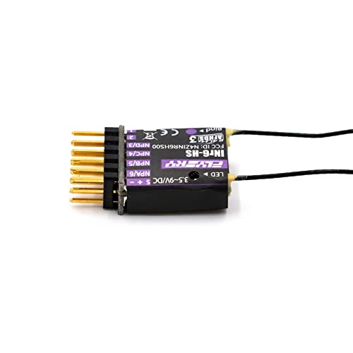 GoolRC Flysky INr6-HS Receiver, 2.4GHz 6 Channels RC Receiver with Dual Antenna PWM/PPM/i-BUS2/S.Bus/i-Bus Date Output Compatible with Flysky Noble NB4+ NB4 Pro+ RC Transmitter for RC Car Drone Boat