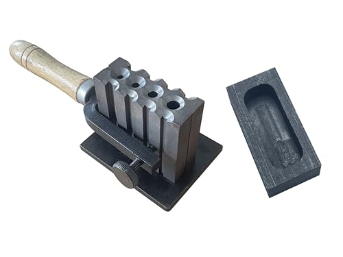 2 in 1 Reversible Wire Plate Ingot Mold, 4 Square Hole | Melting Casting Refining, Gold Silver Copper Aluminum Brass, Precious Metals - size: S-4/5/6/8mm