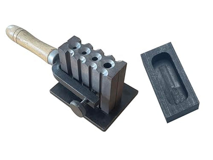 2 in 1 Reversible Wire Plate Ingot Mold, 4 Square Hole | Melting Casting Refining, Gold Silver Copper Aluminum Brass, Precious Metals - size: S-4/5/6/8mm