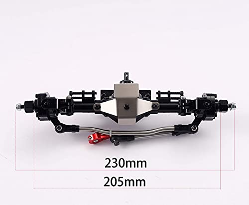 Aluminum Front / Rear Portal Axles Set for 1/10 Axial SCX10 II 90046 90047 RC Crawler Car (Black) - color: Black