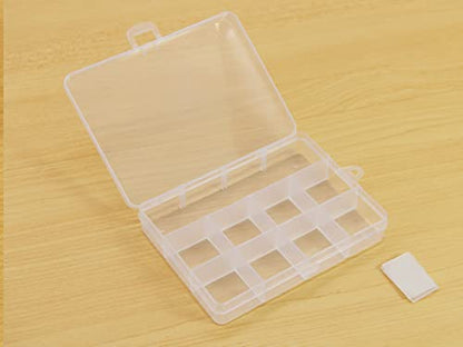 Small Plastic Organizer Box 10 packs12 Grids Clear Storage Container Jewelry Case with Fixed Dividers for Beads Art DIY Crafts Jewelry Fishing Tackles 5.04 * 3.82 * 0.87 inches - size: 10pcs 12 Grids Box