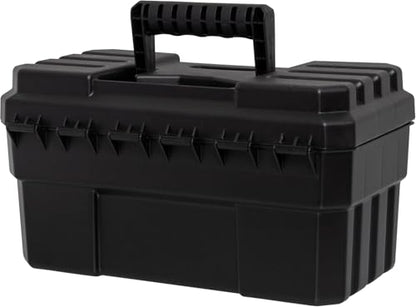 Akro-Mils 14-Inch Plastic Toolbox with Removable Tray, Steel Latch & Padlock Eye, Industrial-Grade Tool Box for Tools, Crafts, First Aid & Hobby Supplies, 14" x 8" x 8", Made in USA, Black (09514) - color: Black, size: 1-Pack