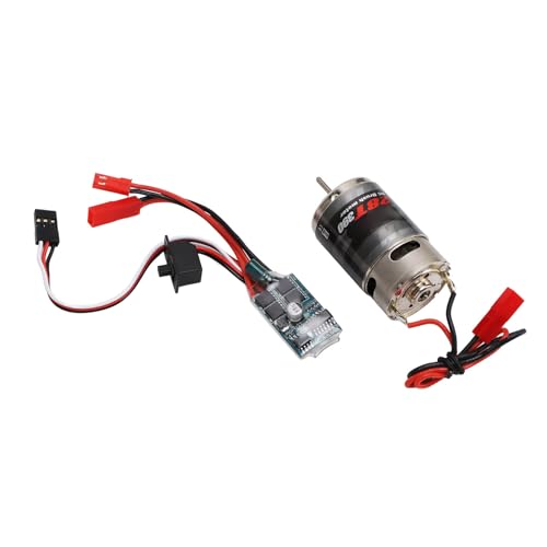 RC Car Brushed Motor 30A JST Plug ESC Set, 390 28T Brushed Motor for 1/16 1/18 RC Car