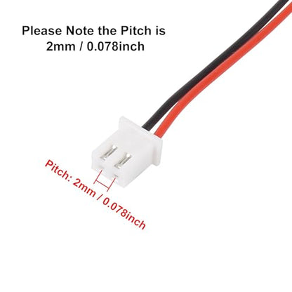 Alinan 20pcs JST-XH2.54mm 2 Pin Connector Kit, Included 10pcs Mini 2 Pin 26AWG Female Connector Plug with 200mm Cable Wire and 10pcs Micro 2Pin Male Connector Plug - color: 2Pin 26AWG 200mm Cable