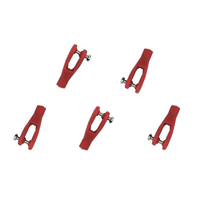 5PCS RC Airplane Servo Linkage Rod Clevis Coupler U-Shaped Nylon Clamp with Screws for RC Plane Helicopter DIY Model Aircraft Pushrod Connecting Part (for 3mm Rod Red) - style: For 3mm Rod Red