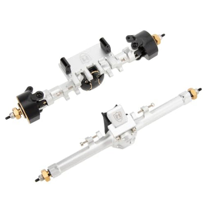 MEUS RACING SCX24 Metal V3 Isokinetic Axles +9MM with 3-Section CVD for Axial 1/24 SCX24 - color: Silver