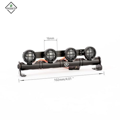 RC Light Bar 4.02 Inch USB LED Lights 5-Mode Strobe System RC Rock Lights Kit for TRX4 SCX10 Redcat Gen7 Upgrades 1/10 RC Crawler Accessories - size: 16MM Led Light