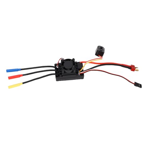 60A Brushless ESC ABS Sensorless RC Electronic Speed Controller with Cooling Fan Low Voltage Cutoff Overheat Protection for 1 10 Scale Truck Buggy On Road Off Road