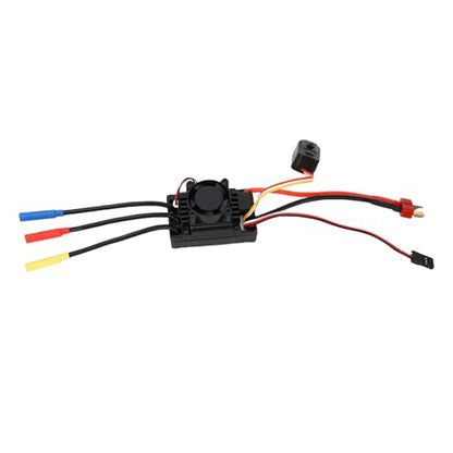 60A Brushless ESC ABS Sensorless RC Electronic Speed Controller with Cooling Fan Low Voltage Cutoff Overheat Protection for 1 10 Scale Truck Buggy On Road Off Road