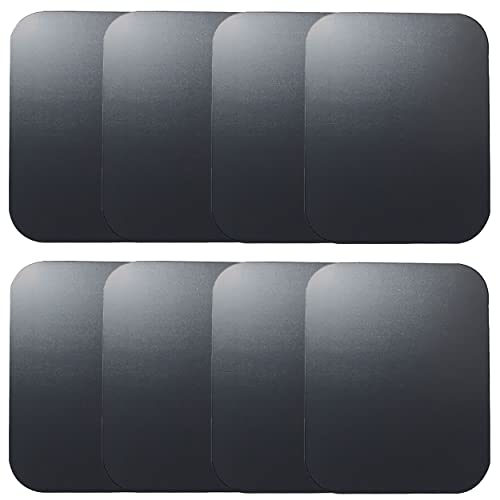 SALEX Replacement Metal Plates Set for Magnetic Car Phone Holder, Wall & Air Vent Mount, Cases, Magnets. Kit of 8 Black Rectangular Iron Discs Without Holes. 3M Adhesive Backing. Steel Sheets, 8 Pack. - color: Rectangular / 8 Pack