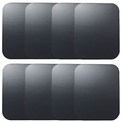 SALEX Replacement Metal Plates Set for Magnetic Car Phone Holder, Wall & Air Vent Mount, Cases, Magnets. Kit of 8 Black Rectangular Iron Discs Without Holes. 3M Adhesive Backing. Steel Sheets, 8 Pack. - color: Rectangular / 8 Pack