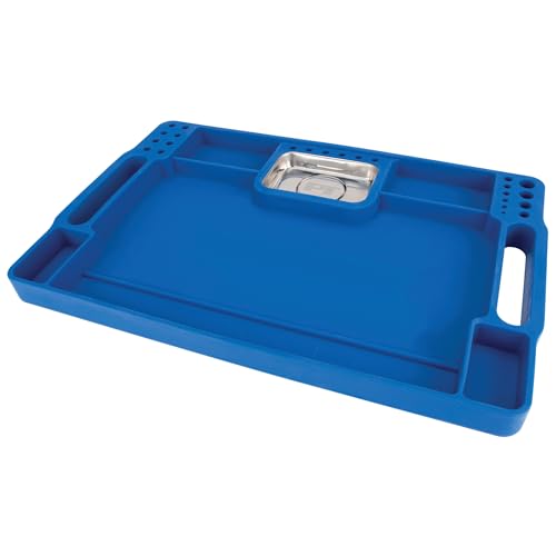 Performance Tool W1294 Fender Buddy Flexible Silicone Tool Tray | Non-slip automotive work tray. Molds to surfaces. Integrated magnetic parts tray and molded bit organizer - style: Fender Buddy Flexible