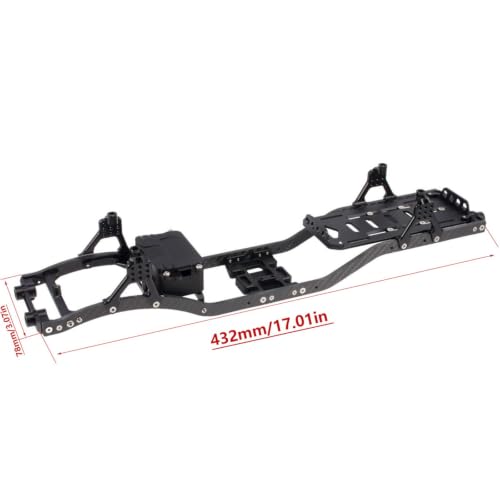 1/10 RC Crawler Carbon Fiber Girder 4.3mm CNC Metal Car Chassis Frame Body Kit for Axial SCX10 II Rock Off Road Truck Upgrade Parts (Red) - color: Red