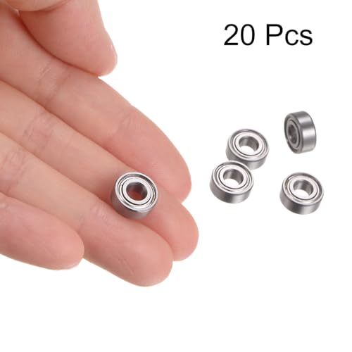 uxcell 20pcs MR104ZZ Deep Groove Ball Bearings 4x10x4mm Chrome Steel Miniature Bearing Double Shielded Precision Bearings, P6 (ABEC 3) - size: 4x10x4mm