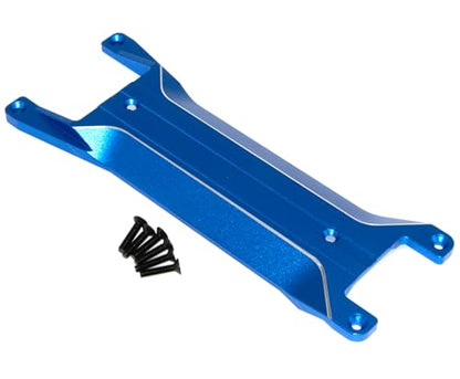 Chassis Brace Plate Compatible with 1/16 Traxxas Mini Maxx Upgrade Monster Truck Rc Car Aluminum Alloy Part Replace(Blue) - color: Blue
