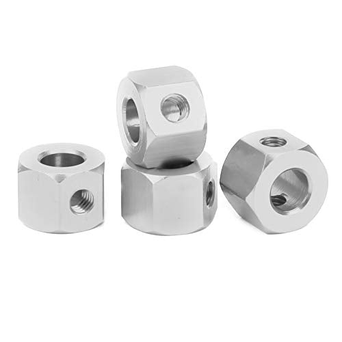 VGEBYRC Hex Extension, 5mm to 12mm Aluminum Alloy Wheel Extension Hex Drive Hub Adapter for RC Car WPL D12 RC Truck(Silver)