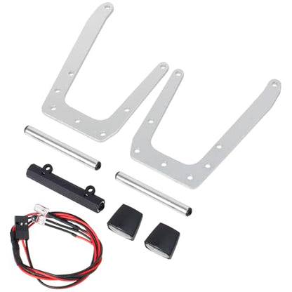 RC Car Aluminum Front Bumper w/Lighting for Tamiya Bullhead ClodBuster 4x4x4 Monster Truck Car Upgrade Parts (Silver) - color: Silver
