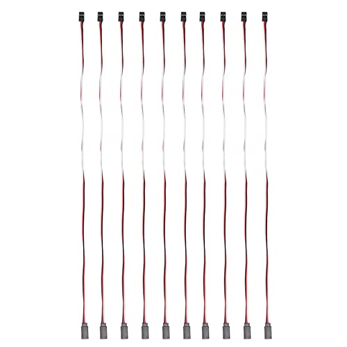 Servo Extension Cable 3 Pin Brass Core High Conductivity Flexible Durable Wire for RC Cars Drones Helicopters Aircraft 10PCS Set (500mm Male to Female) - size: 500mm male to female