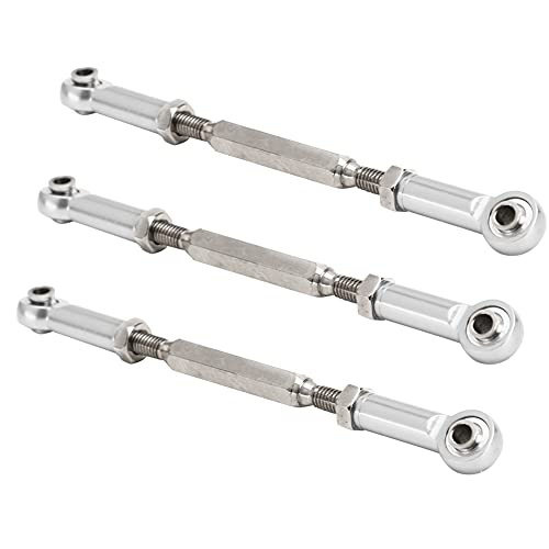 6 Pcs 88mm Aluminum Alloy Adjustable Push Rods, Turnbuckle Rod Linkage for RC Car Upgrade Parts, Silver - color: Silver