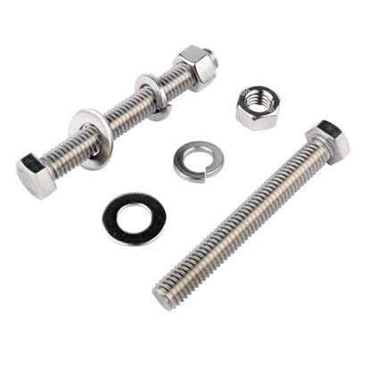 1/4-20 x 3 Hex Head Screw Bolt and Nuts Flat & Lock Washers, 304 Stainless Steel Fully Threaded， 8Sets - color: Silver, size: 1/4-20 x 3" (8Sets)