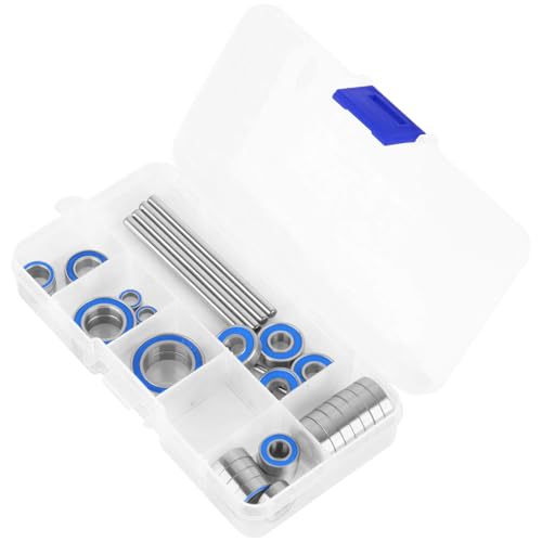 Steel Bearing Kit & Bearing Screw Kit Upgrades Part for 1/10 Big Rock 3s BLX/Granite 3s BLX/Senton 3s BLX/Typhon 3s BLX,RC Bearing Kit Rubber Seals Hops Up,Navy Blue - color: Navy Blue - (27 Pcs)