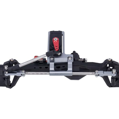 CNC Aluminium BTA Servo Mount with Hydraulic Steering Link for 1/10 RC Crawler Car VP Capra F9 Portal Axle LCG Chassis DIY Parts (Black)