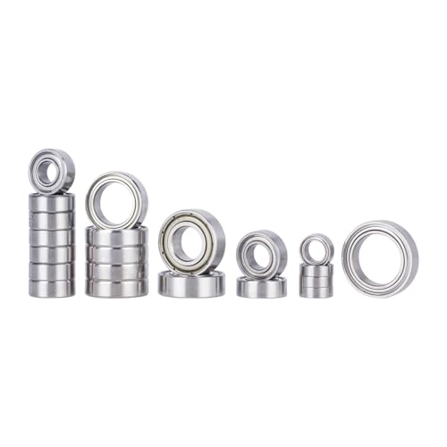 21pcs RC Bearing Kit Alloy Steel Ball Bearing Set High-Speed Sealed Bearing Set Compatible with 1/10 Traxxas Slash 4X4 4WD VXL Upgrade Parts DIY