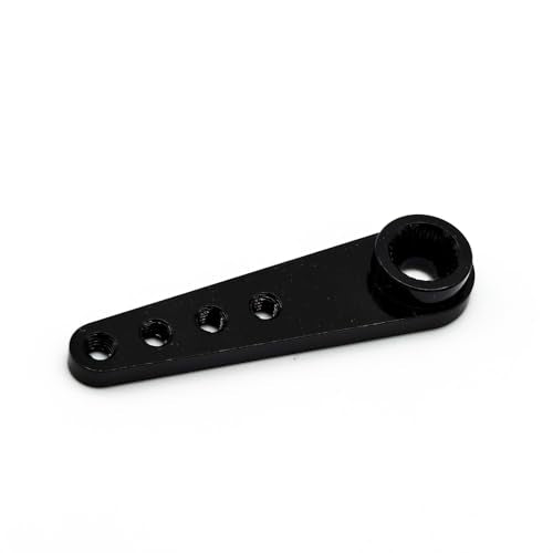 5pcs Aluminum 25T Servo Horn 37mm M2.5 Threads Metal 25 Teeth Extension Steering Arm Compatible with Futaba Savox Power Servos RC Car Truck - color: Black