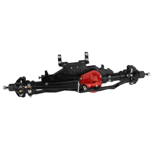 Complete Metal Front Rear Axle for 1/10 RC Rock Crawler Axial Wraith 90018 90020 90045 RR10 90048 90053 (Black) - color: Black
