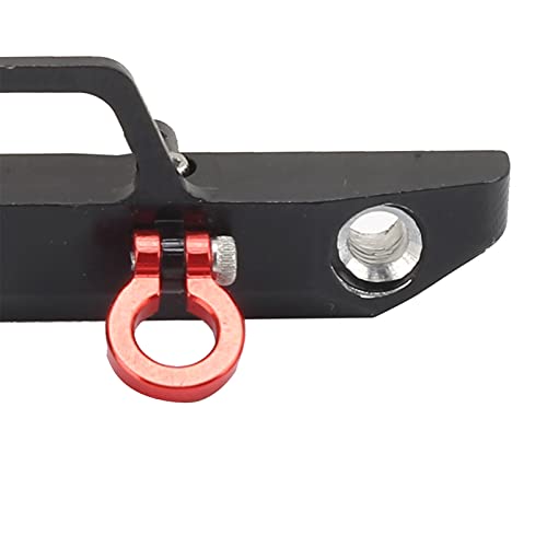 1/24 RC Car Front Bumper, Aluminum Alloy Metal Bumper Upgrade Parts Accessories with 2 Screw for SCX24 90081 RC Crawler Car (Black) - color: Black