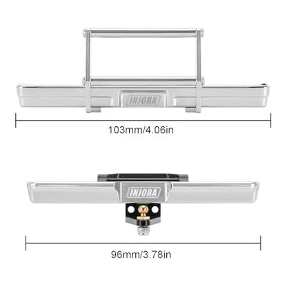 INJORA 23g Front Bumper - CNC Aluminum Bumper for 1/18 RC Crawler TRX4M High Trail K10 Upgrade - size: Front