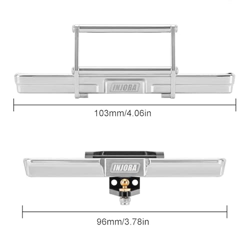 INJORA 21g Rear Bumper - CNC Aluminum Bumper for 1/18 RC Crawler TRX4M High Trail K10 Upgrade - size: Rear